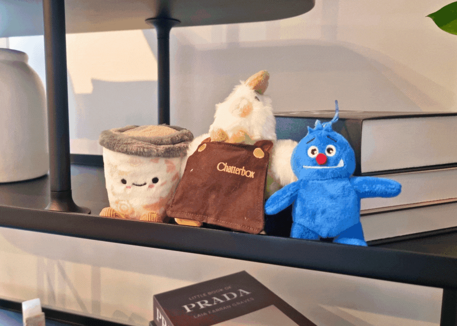 Chagee's Bes-tea plush toy, Chatterbox's Archibald, and Mamee Monster mini plushie | Plush toys in Singapore
