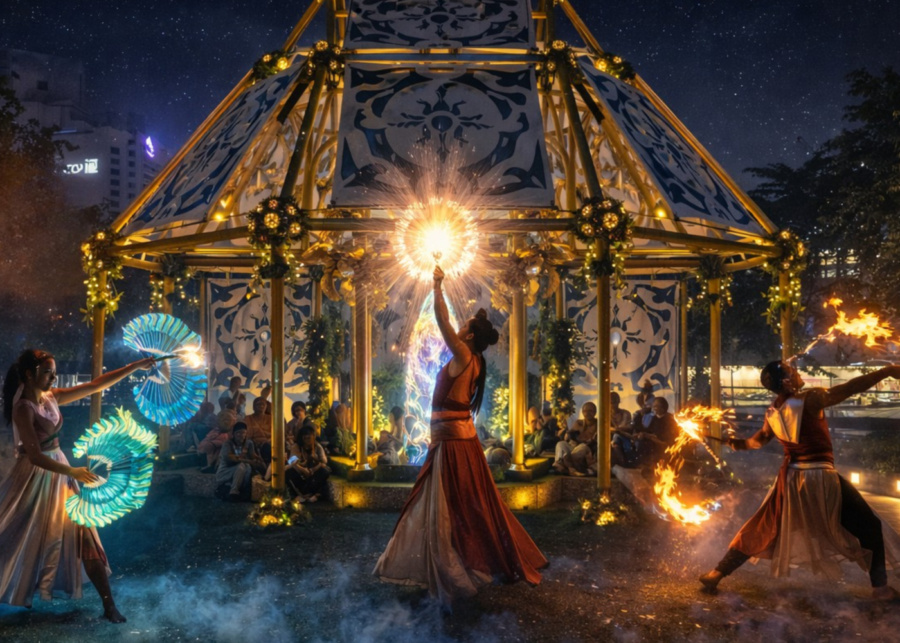 Artist impression of A Dragon's Tooth: A Legend of Becoming Light | Singapore Night Festival 2026
