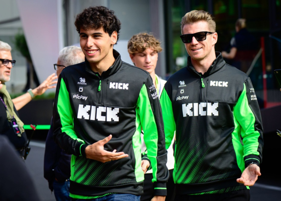 adidas audi Gabriel Bortoleto nico hulkenberg - f1 drivers in singapore meet and greet