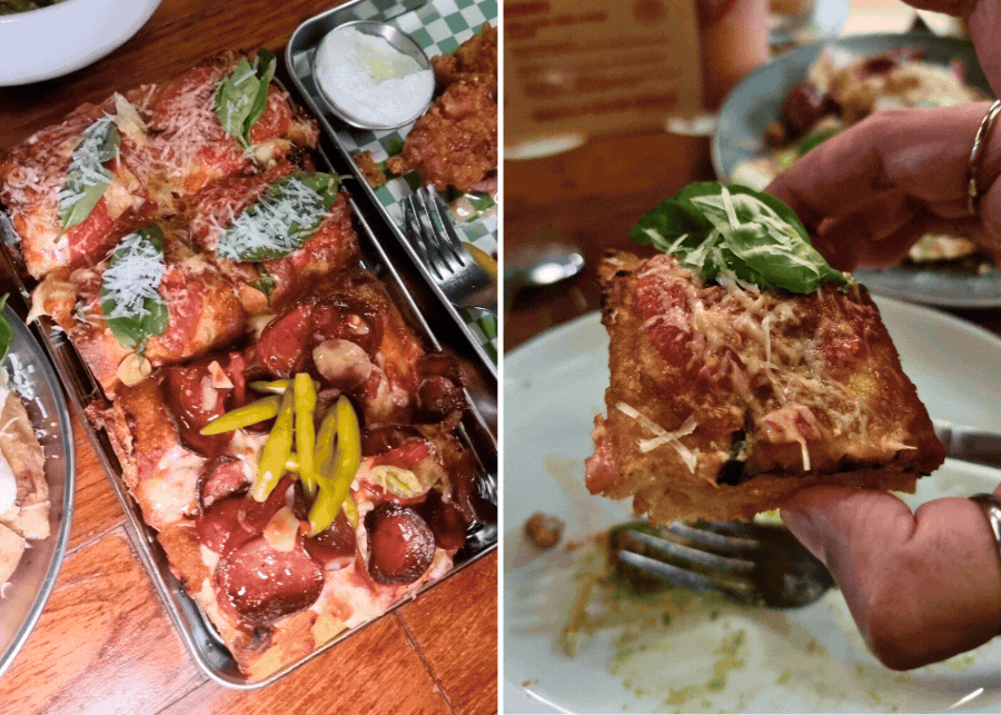 Artichoke's beef pepperoni and dirty margherita Slabs | Artichoke Pizza Parlour in Singapore review