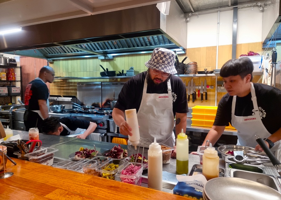 Chef Bjorn Shen in the kitchen | Artichoke Pizza Parlour in Singapore review