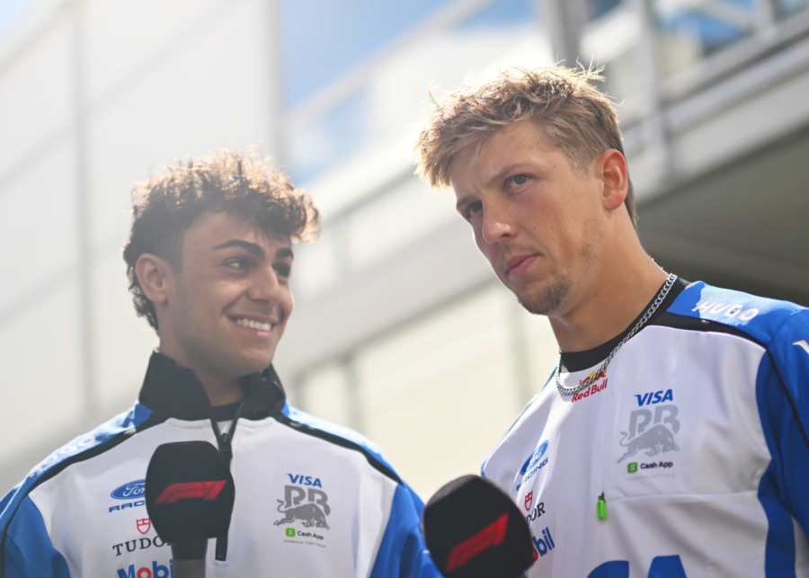 festival of thrills weave liam lawson arvid lindblad - f1 drivers in singapore meet and greet