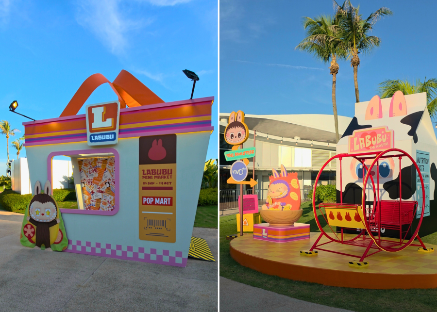 Basket of Mischief and Snack Attack installations | Labubu Mini Market entrance in VivoCity, Singapore