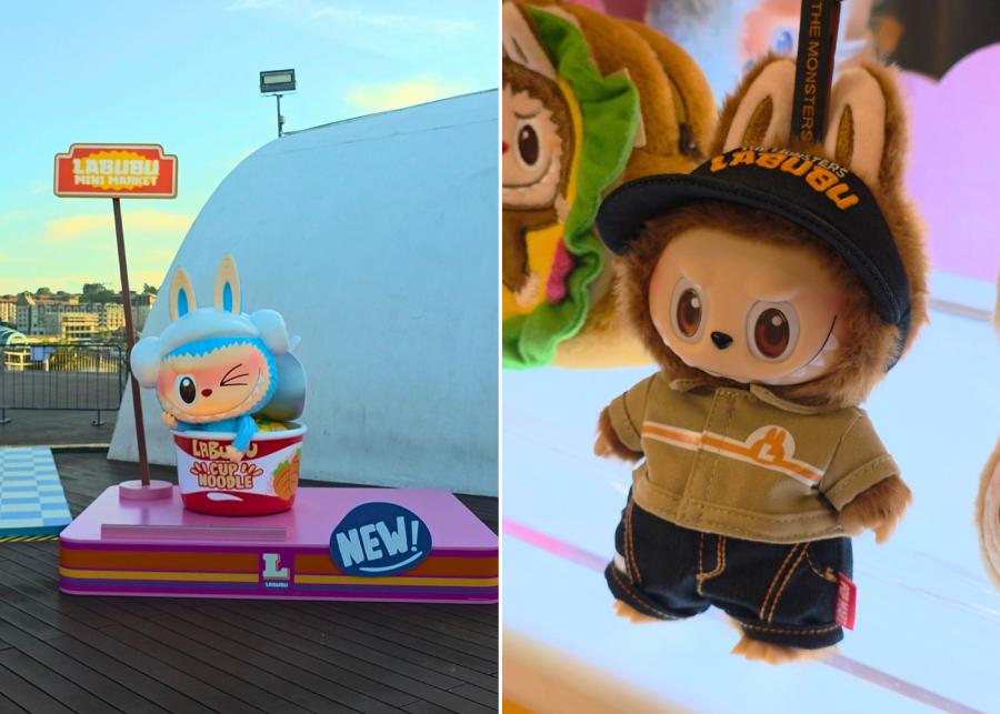 Photo zone installation and Labubu plushie | Labubu Mini Market entrance in VivoCity, Singapore