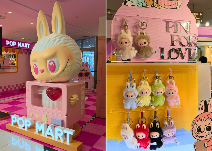 Microwave oven installation and Labubu keychains | Labubu Mini Market entrance in VivoCity, Singapore