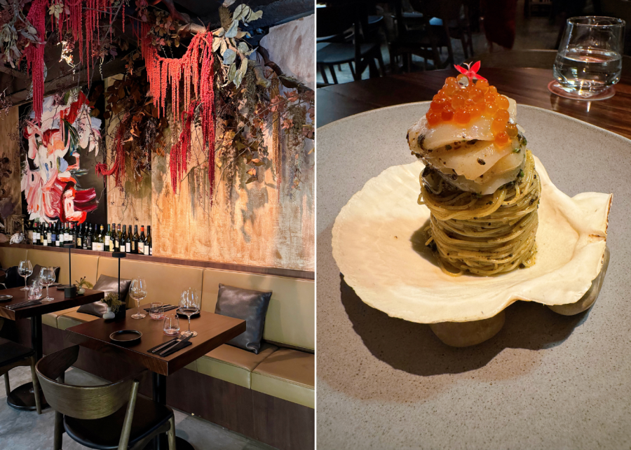 Ember Restaurant’s interior and signature cold angel hair pasta | New restaurants and menus in Singapore 2025