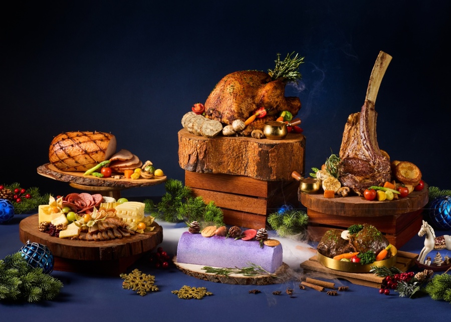 Best Christmas food delivery in Singapore - Purple Sage Noël Étoilé roasts, charcuterie and purple log cake