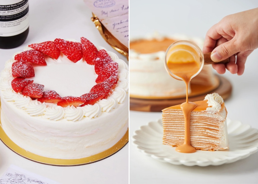Best birthday cakes in Singapore - Twobakeboys French vanilla and Thai tea crepe cakes