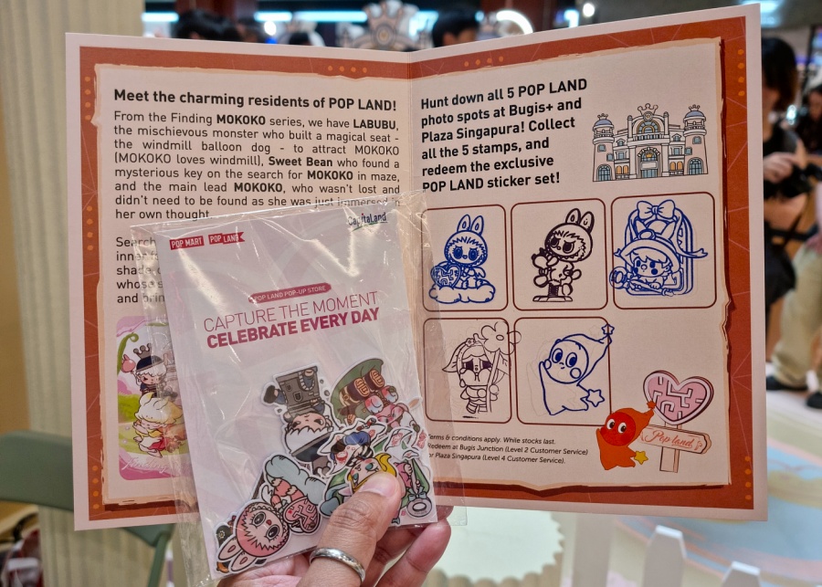 Pop Mart passport and sticker pack | Pop Land pop-up store in Singapore
