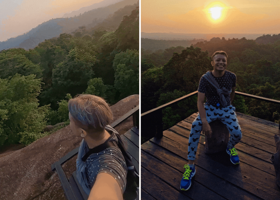 Sunset up at Peramun Hill's summit | Tanjung Kelayang Reserve, Belitung Island, Indonesia