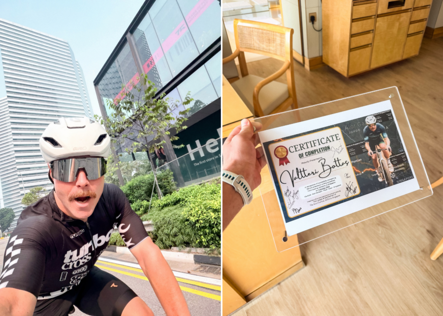 valtteri bottas cycles to singapore from malaysia - formula 1 singapore grand prix f1 highlights 2026