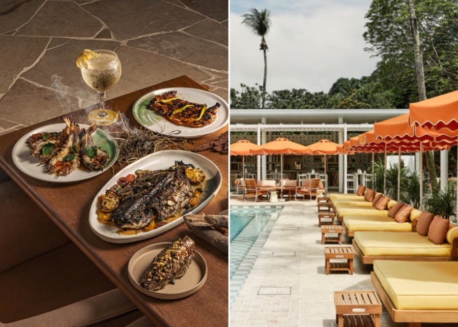 Citi Gourmet Pleasures - Tanjong Beach Club dinner menu and beach lounger by the pool