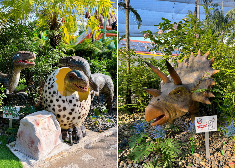 dino putt singapore velociraptors and triceratops