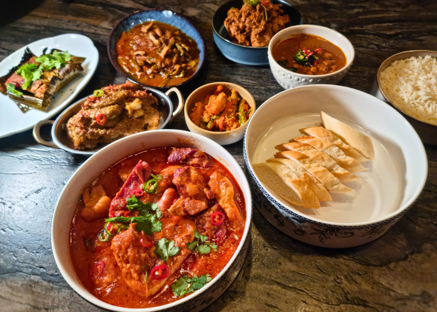 Pesce Assa, ambiler kachang, Cowdang, chickpea masala, Christmas Debal, and jackfruit rendang | Gilmore & Damian D'Silva