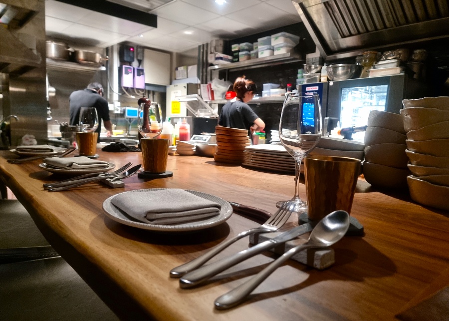 Counter seats near the open kitchen | Il Toro Woodfire Grill Singapore review