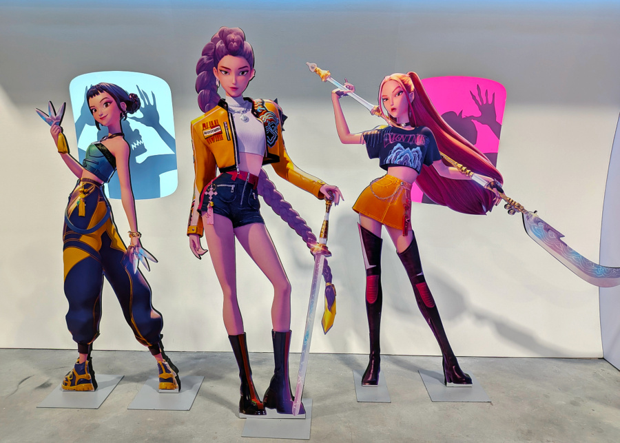 Huntrix photo zone | KPop Demon Hunters pop-up in Singapore