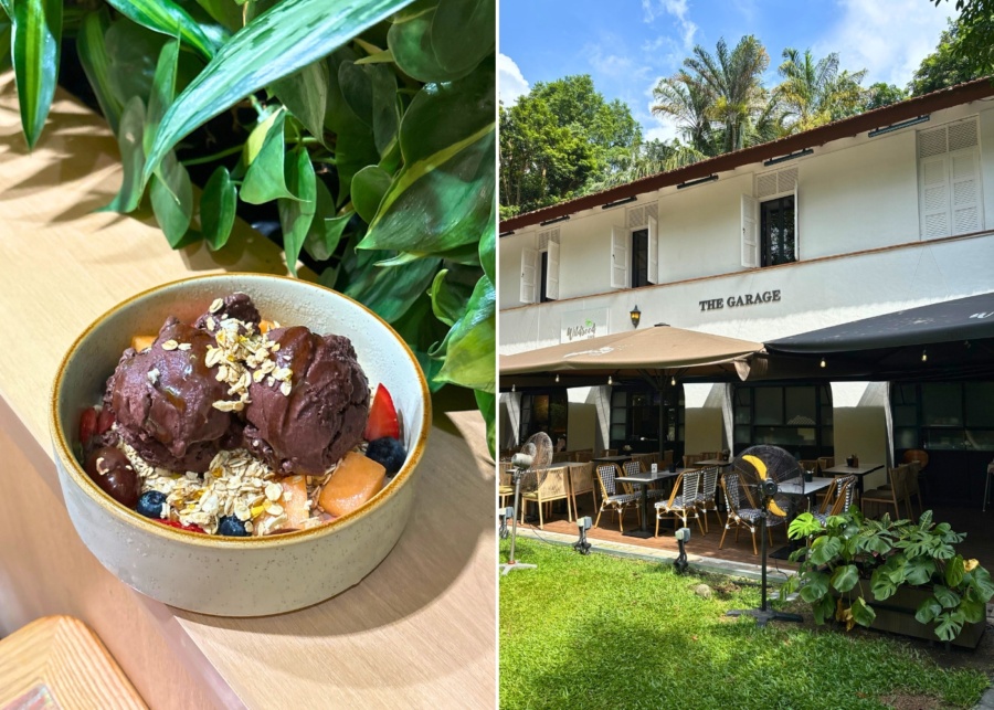Wildseed Cafe at The Garage's acai bowl and entrance | New cafes in Singapore 2026