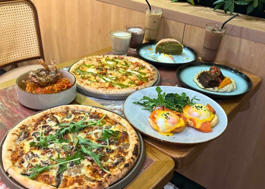 Wildseed Cafe at The Garage's pizzas, soft shell chilli crab linguine, eggs Benedict, and signture brews | New cafes in Singapore 2026
