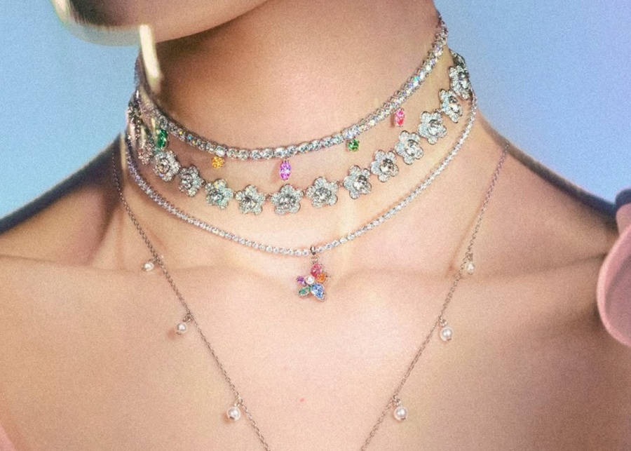 Best jewellery shops in Singapore - Swarovski colourful gemstone necklaces