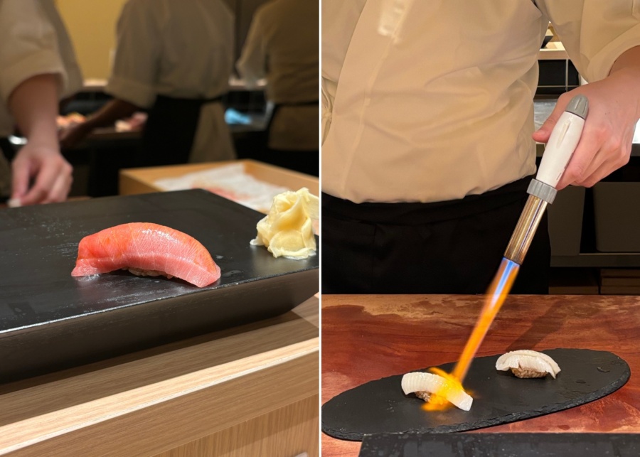 Sushidan Singapore review - Tuna nigiri and torched engawa nigiri
