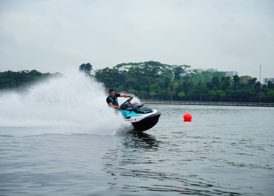 Unique things to do in Johor Bahru - Seadoo Safari man going on a jetski ride