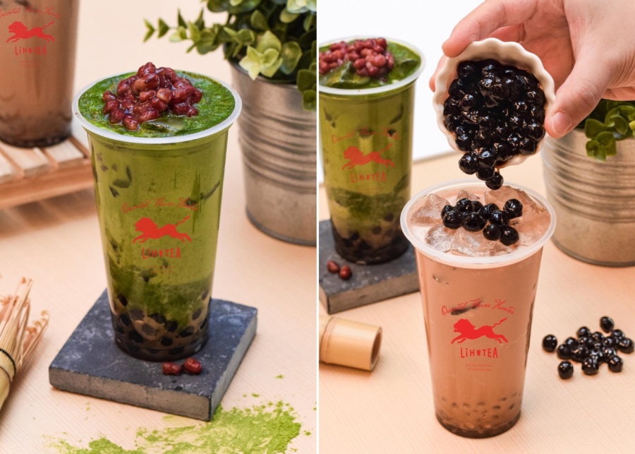 Best birthday freebies in Singapore - LiHo Tea matcha drink with pearls and milk tea with pearls