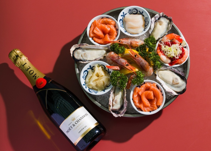 Best birthday freebies in Singapore - Tanuki Raw Moet champagne and platter