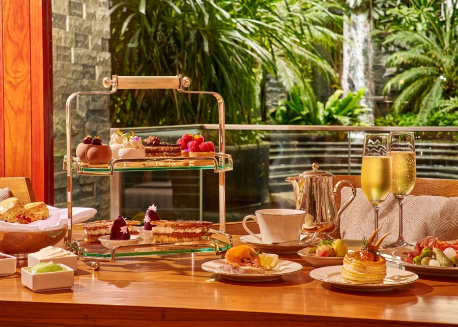 Best high tea spots in Singapore - 10 Scotts afternoon tea set-up