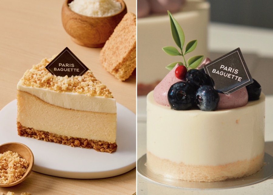 Birthday freebies in Singapore - Paris Baguette sliced cheese cake and yogurt mousse cake