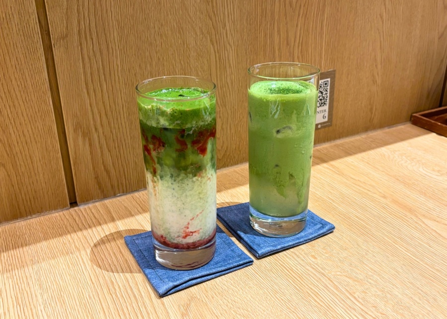 Ryokudo Singapore review - Strawberry matcha latte and coconut matcha