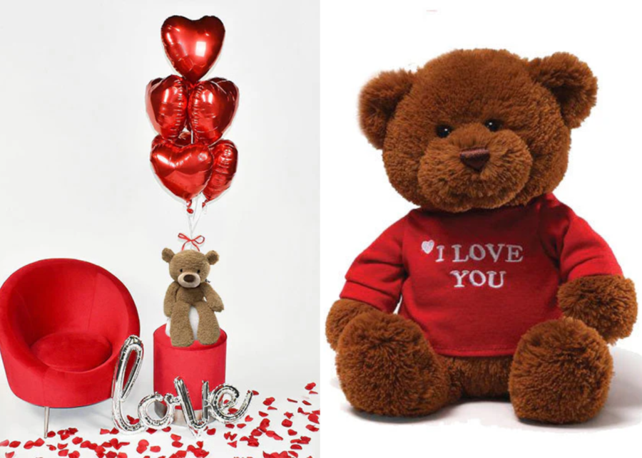 Gund Bear Full of Love Red Hearts Balloon Bouquet | Valentine's Day gifts in Singapore
