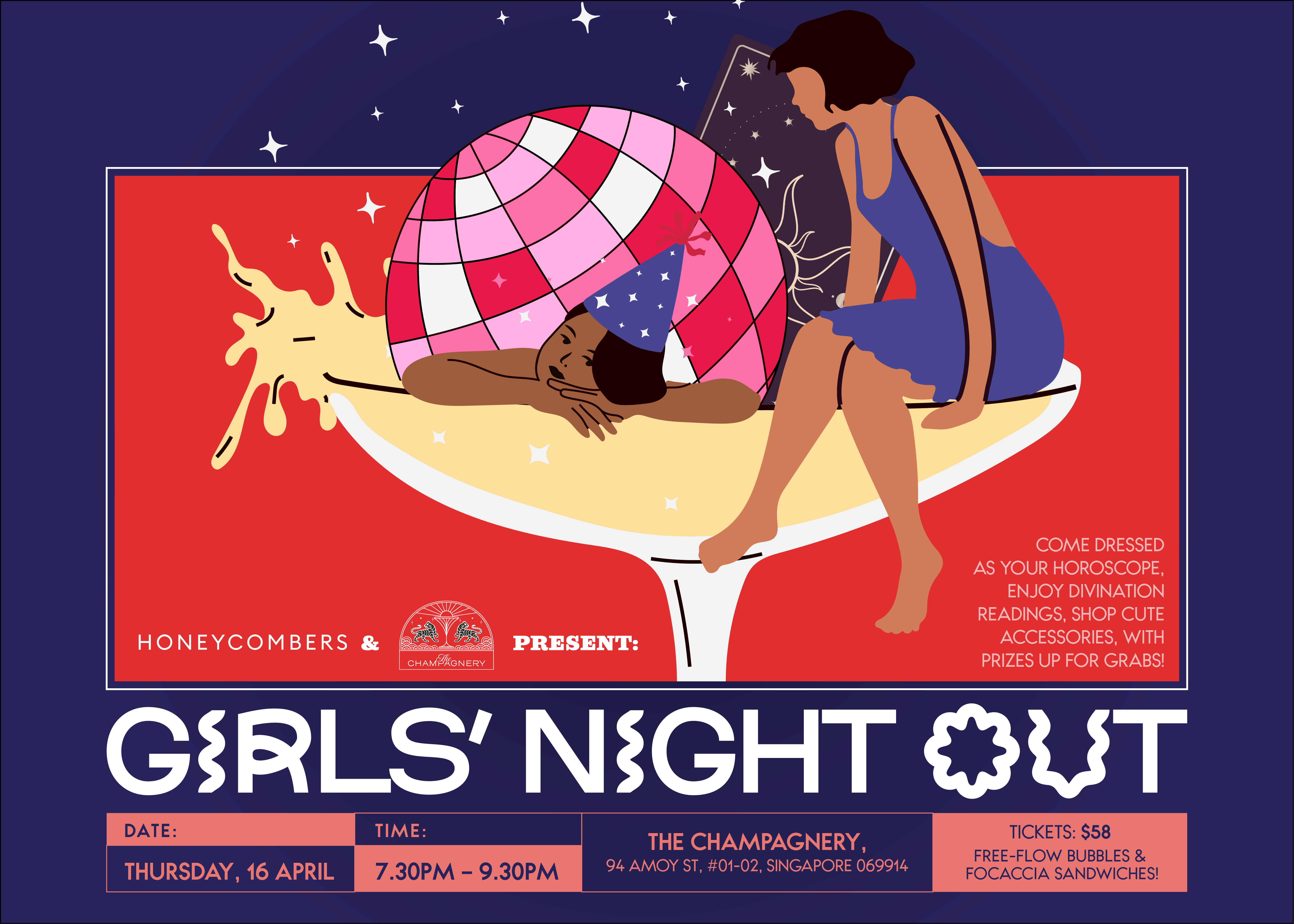The Champagnery x Honeycombers Girls’ Night Out: Free-flow champagne, retail therapy, and a chance to win a Best Dressed prize