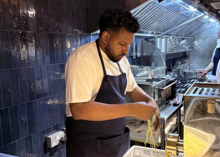 Sio Pasta at Raffles City - Staff making the handcrafted pasta