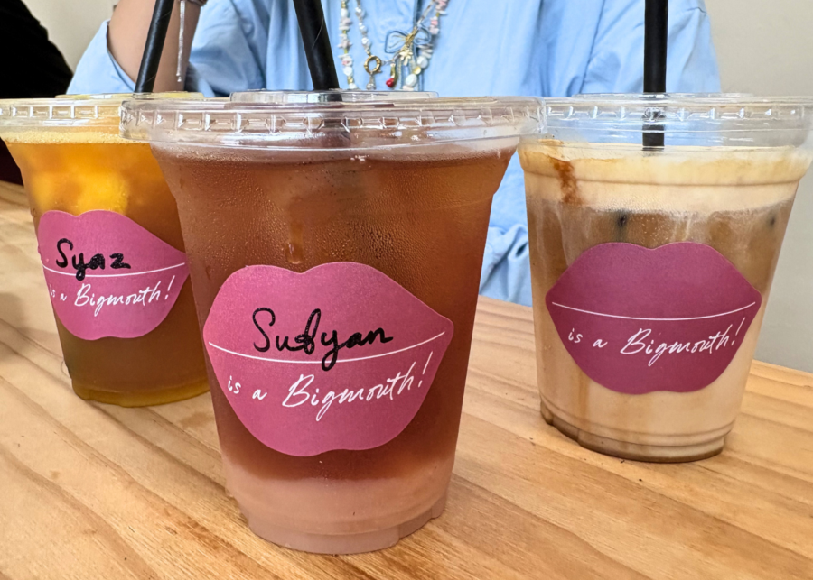 Big Mouth's jamu cooler, lychee oolong tea sea salt foam, and iced dulce de leche latte | Big Mouth Bakehouse