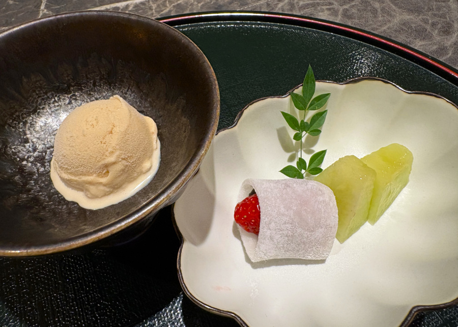 Jiin Omakase's hojicha ice cream and daifuku | New restaurants and menus in Singapore 2026