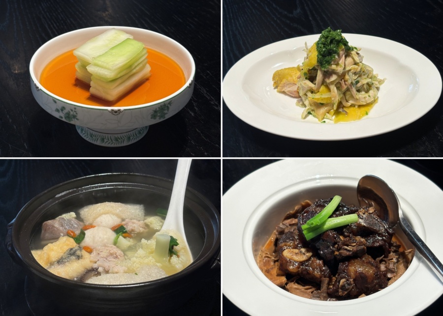 Wenzhou Mansion's sliced Wenzhou kailan, shredded chicken with jellyfish, braised pork ribs with dried bamboo shoots, and Wenzhou three-delicacy soup | New restaurants and menus in Singapore 2026