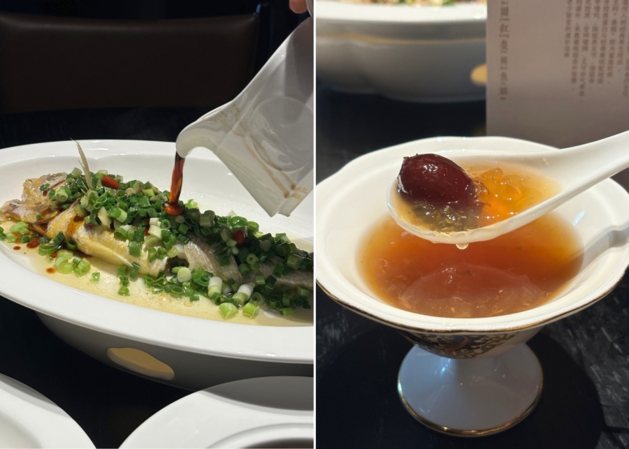 Wenzhou Mansion's steamed yellow croaker with scallion oil and double-boiled soft fish bone with longan and red date | New restaurants and menus in Singapore 2026