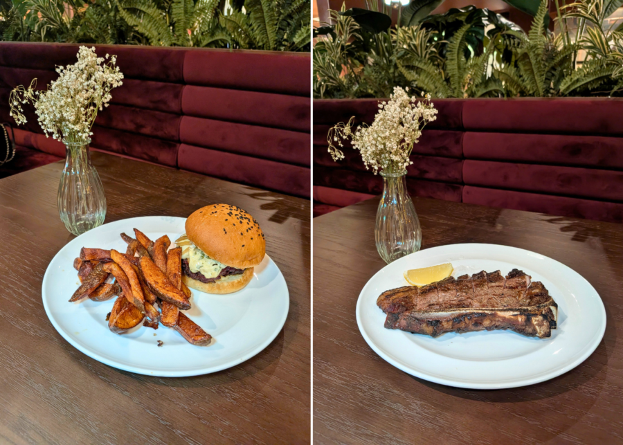 The Velvet Cut's dry-aged burger and ribeye