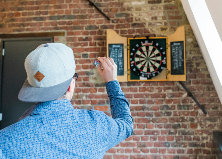 Person playing darts