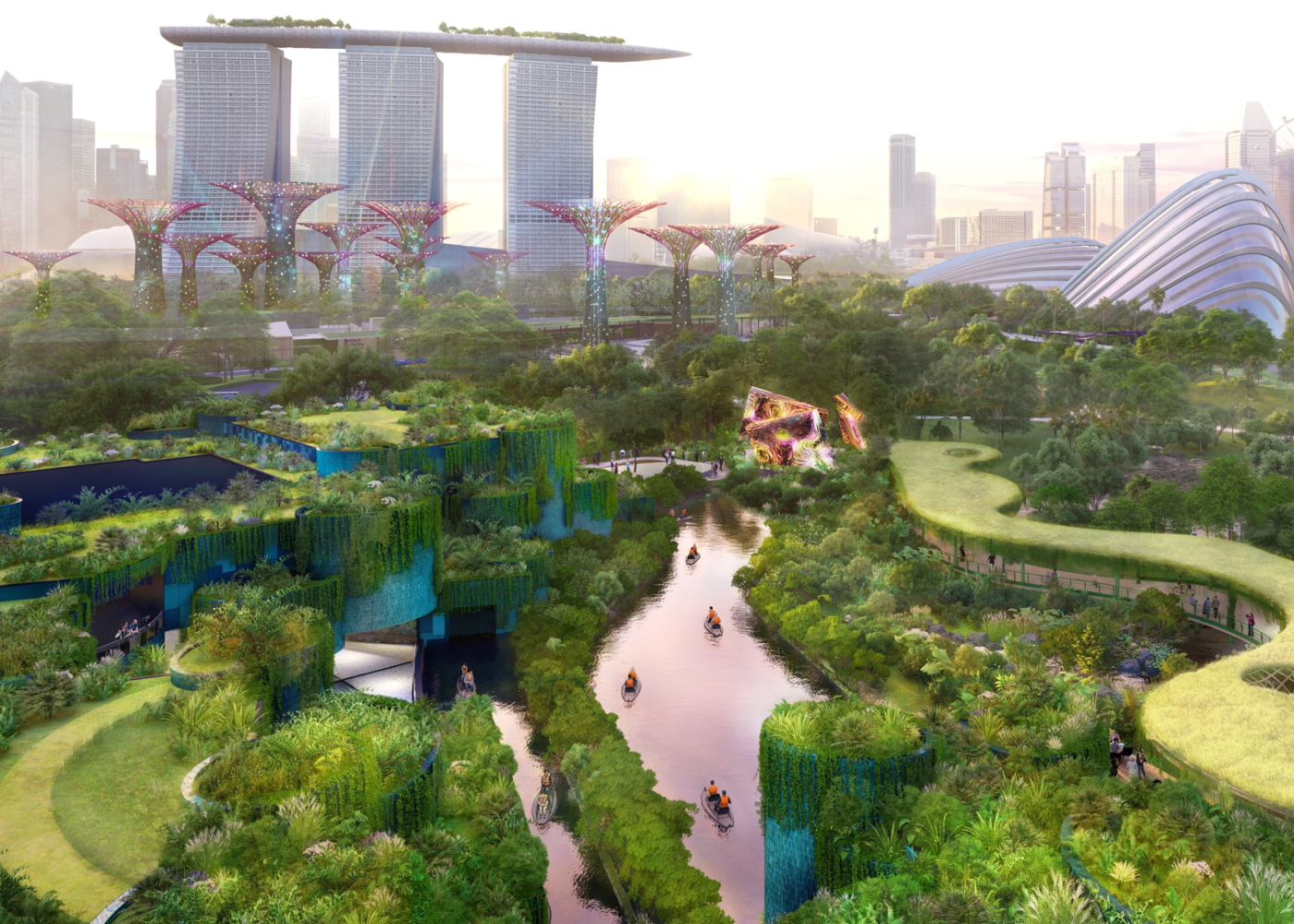 Wetlands by the Bay: Gardens by the Bay expands its urban wetland with mangroves, interactive art, and waterfront dining