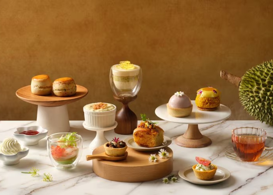Best high tea in Singapore - Lobby Lounge at Singapore Marriott Tang Plaza Hotel - Mao Shan Wang durian afternoon high tea