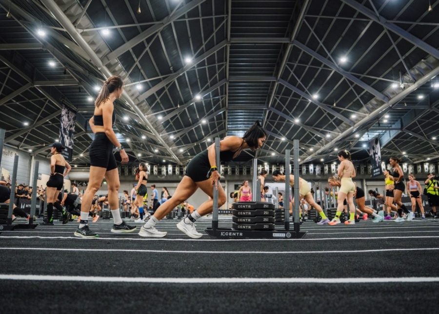 Hyrox events in Singapore and Asia-Pacific 2026 - Female participants at sled push station