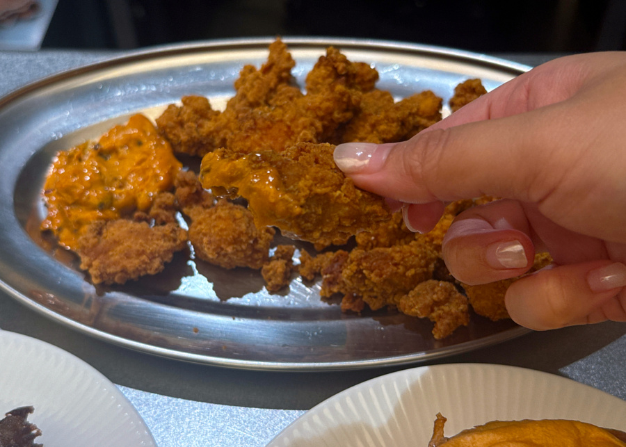 Smash Street's chicken poppers with chilli crunch aioli