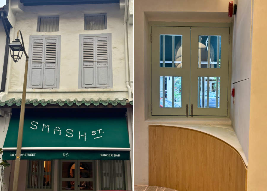 Smash Street's awning at the entrance and nook