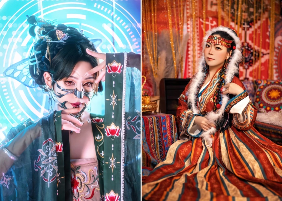 Where to get a hanfu photoshoot in Singapore - LunarWorks Studio cyberpunk character and tribal princess