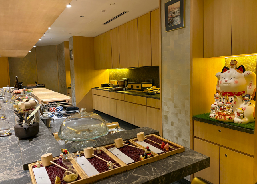 Jiin Omakase's counter seats and open kitchen