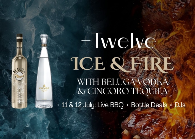 Ice & Fire with Beluga Vodka and Cincoro Tequila at +Twelve