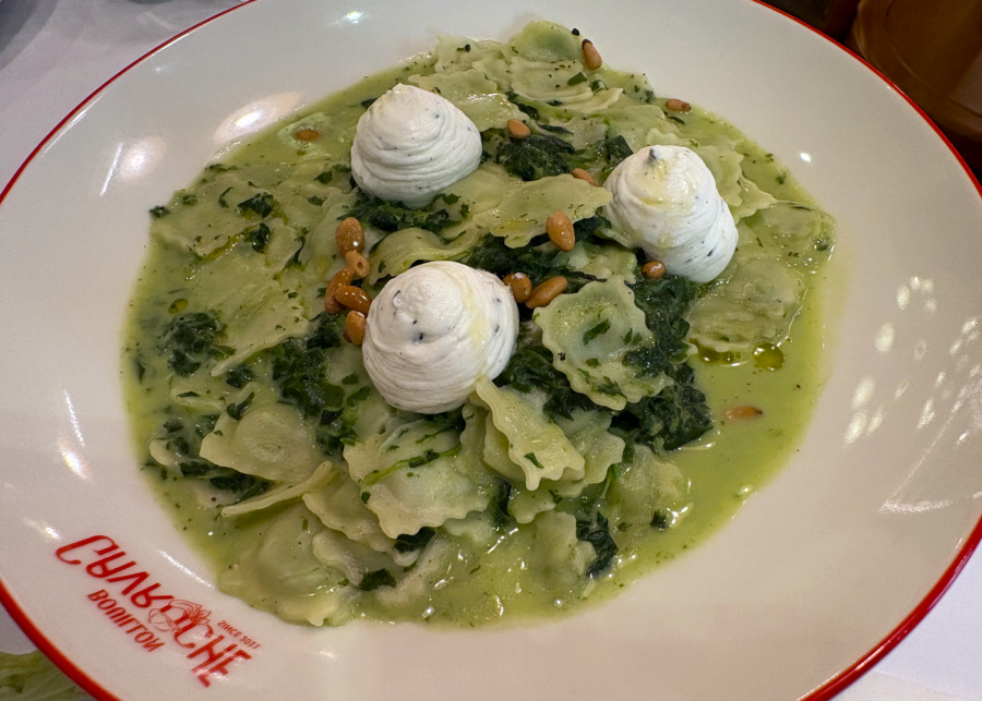 Bouillon Gavroche's ravioles de royan aux epinards