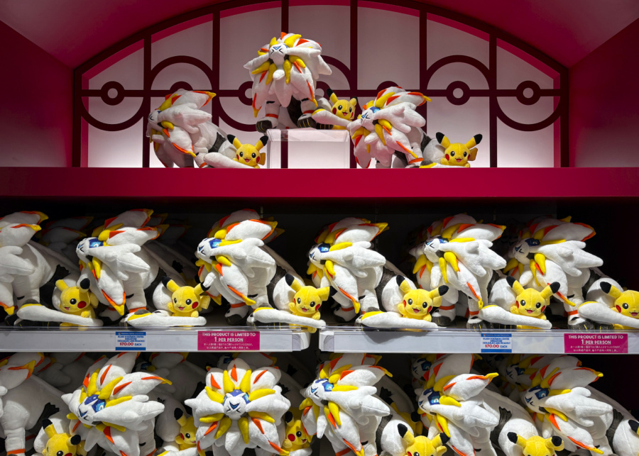 Solgaleo and Pikachu plushies | Pokemon Center Singapore