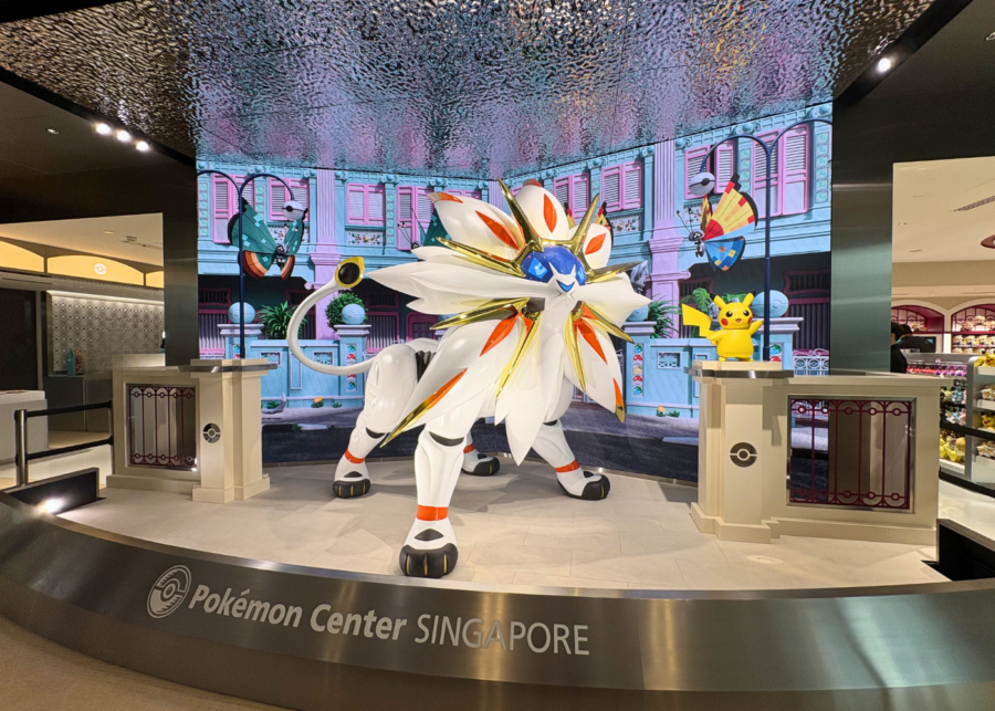 Solgaleo and Pikachu statues | Pokemon Center Singapore